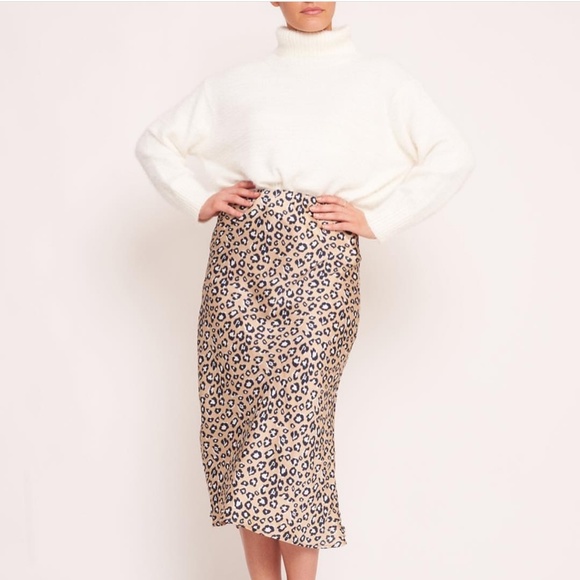 white closet Dresses & Skirts - MUST HAVE!✨ Leopard Print Satin Midi Skirt.